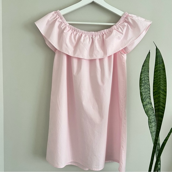 Anthropologie HD in Paris Pink Off the Shoulder Cotton Mini Dress PS - Picture 4 of 10